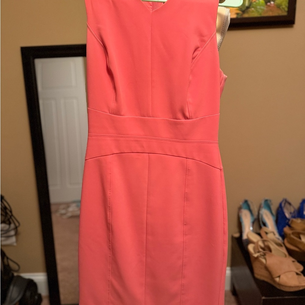 White House Black Market Coral Midi Dress